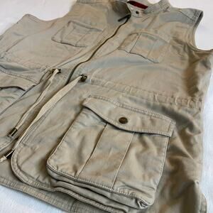Gander Mountain Guide Series Women’s Large Khaki Utility Safari Vest Plaid Lined